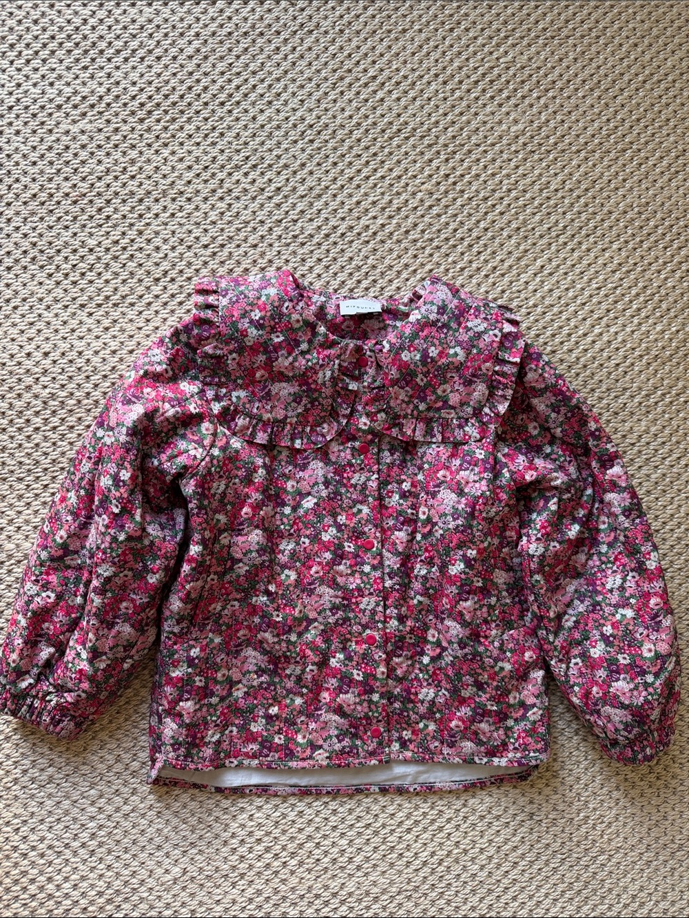 Girls' Floral Ruffle Collar Liberty Print Jacket - Pink size 8